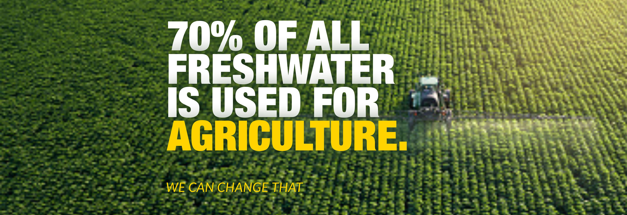 70% of all freshwater is used for agriculture